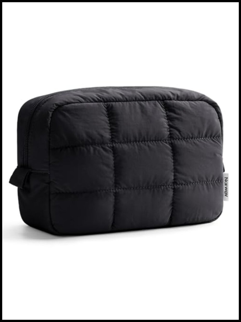 Puffy Quilted Nylon Makeup Bag Travel Toiletry Cosmetic Organizer